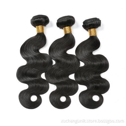 Brazilian Body Wave Hair 4 Bundles with Closure Remy Human Hair Weave Bundles With Closure Natural Color
